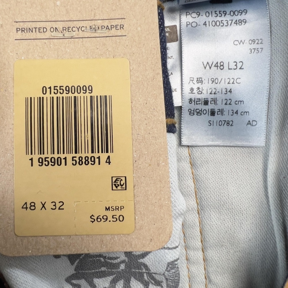 Levis 559 Jeans Mens 48x31 Blue Dark Wash Relaxed Straight Big & Tall NWT - Picture 7 of 9